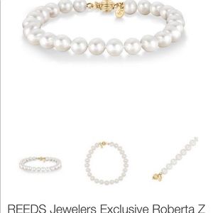 Pearl necklace, bracelet, and earrings set